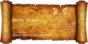 Werb Irma névjegykártya