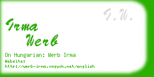 irma werb business card